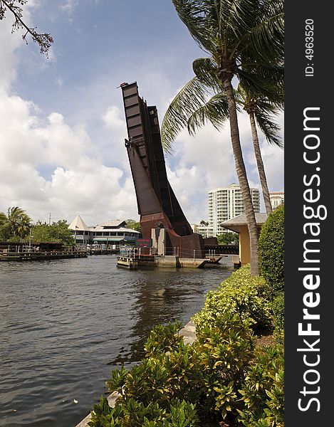 --A Rail Road Train Drawbridge raised to let a Ship Pass. --A Rail Road Train Drawbridge raised to let a Ship Pass