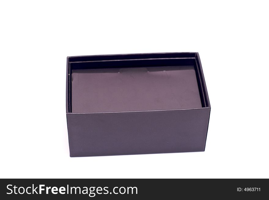 Black product box on a white background