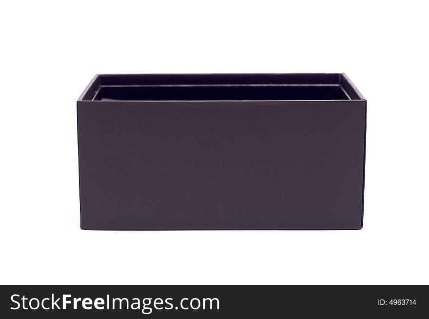 Black product box on a white background