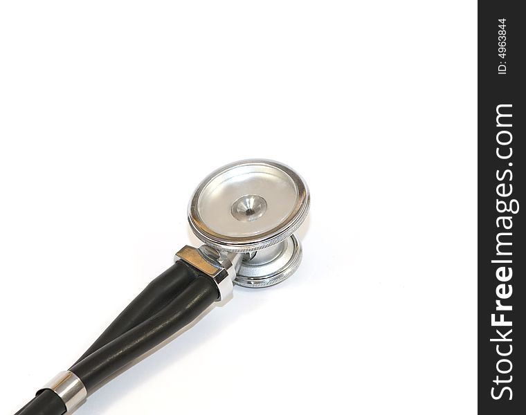 Stethoscope close-up on white background