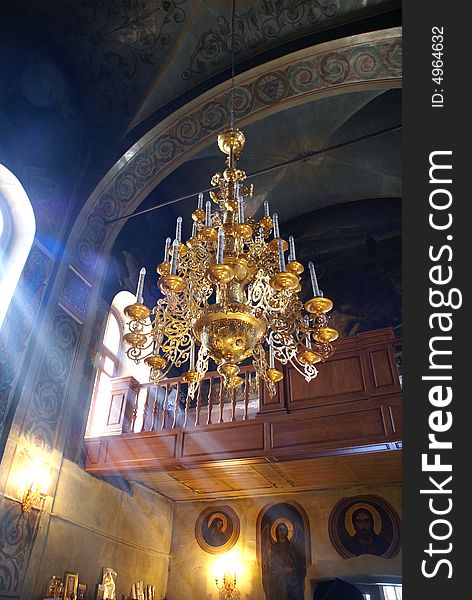 Old chandelier of a cathedral