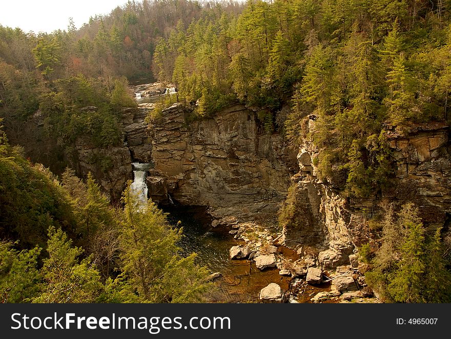 Waterfall On Cliffside Mountain