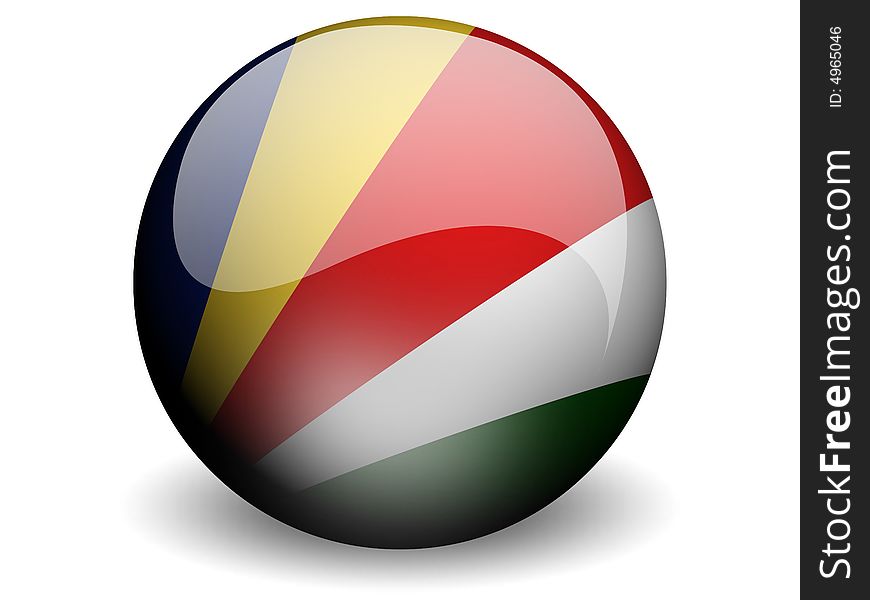 Round Flag of Seychelles With Glossy Effect