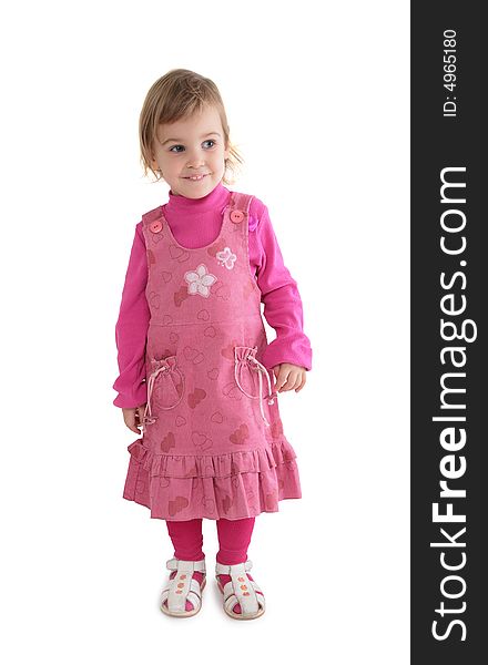 Little girl in pink dress