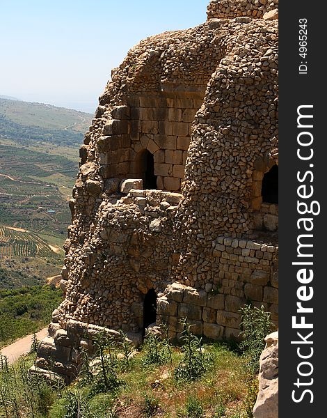 Arches in the Nimrod fortress in Israel