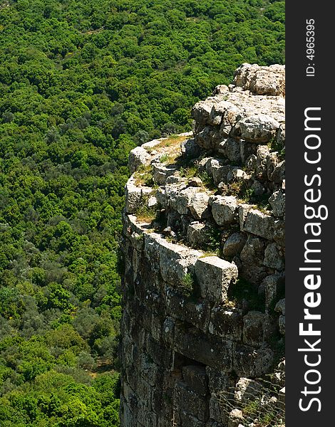 Arches in the Nimrod fortress in Israel