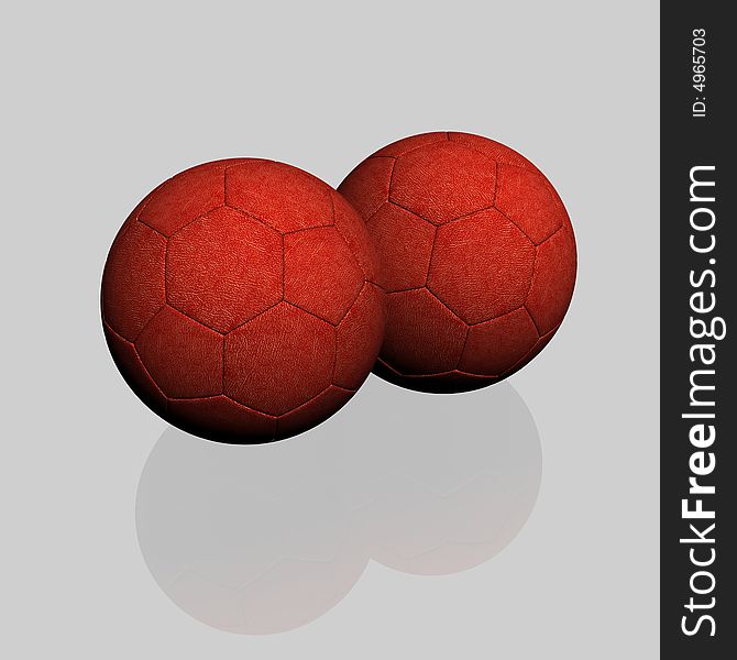 3d soccer balls