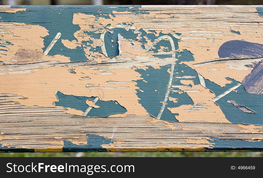 Grungy wood texture with paint flake, stock photo