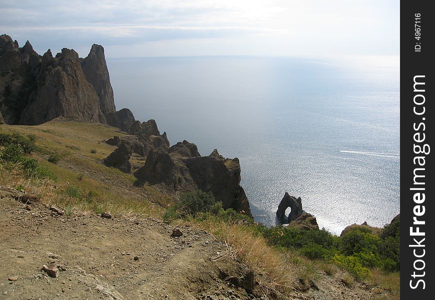 Rocks in Crimea, Black sea