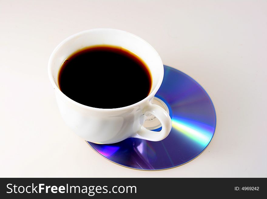 Cup Of Coffee With Dvd Disc