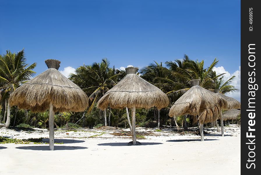 Tropical beach at riviera maya, season summer