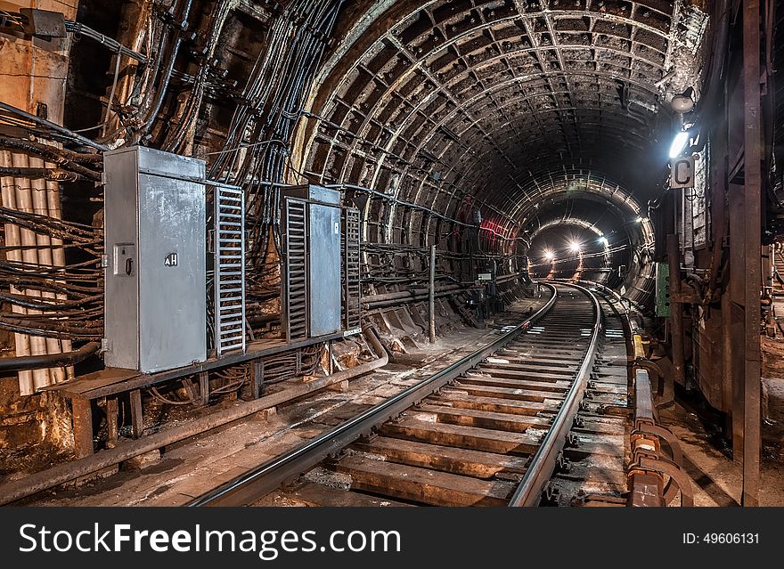 Old tunnel subway in Moscow.