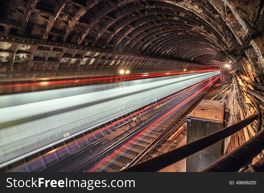 Train in tunnel subway