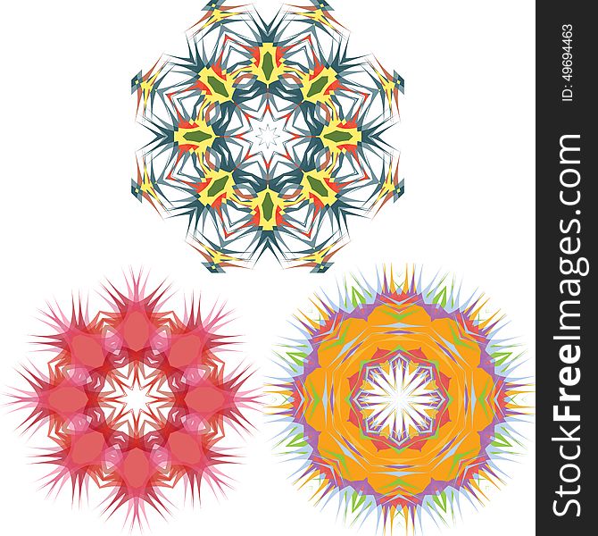 Mandala Round Pattern Set Vector