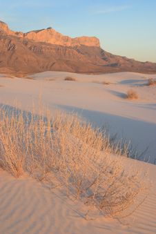Gypsum Sand Dunes Sunset Royalty Free Stock Photo