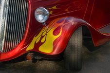 Red Hotrod Car With Flames Stock Images Red Hotrod Car With Flames Stock Images