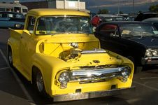 Yellow Hotrod Pickup Truck Stock Image