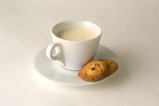 Cup Of Coffee With Milk, Clipping Path Stock Photo
