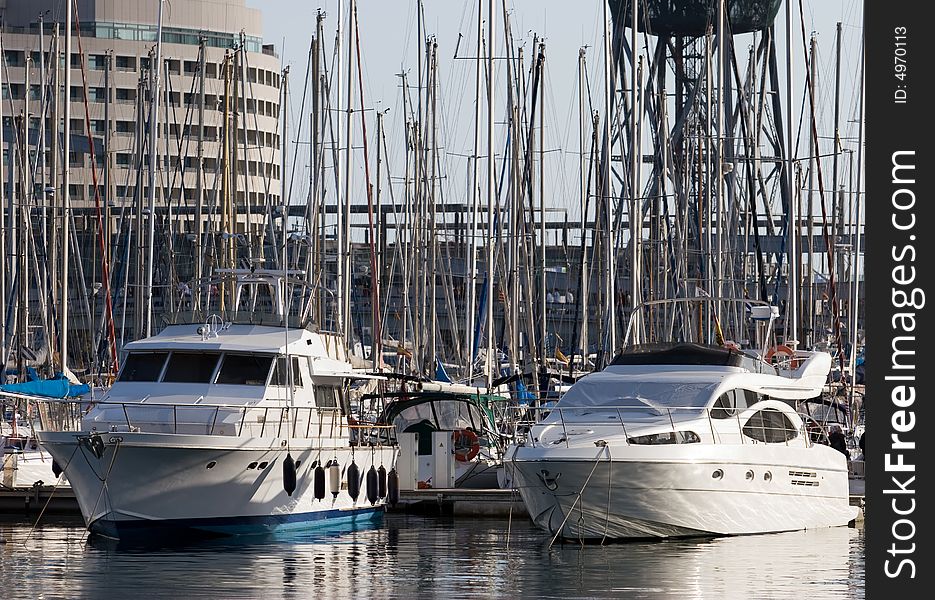 Image of the port of barcelona with a sky in the background. Image of the port of barcelona with a sky in the background