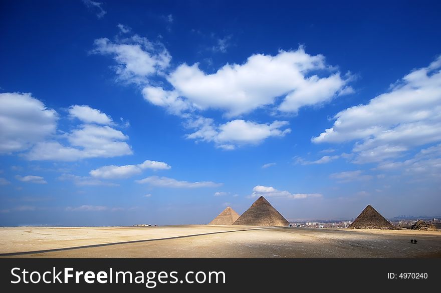 Pyramids - tombs of the pharaohs in Giza, Egypt
