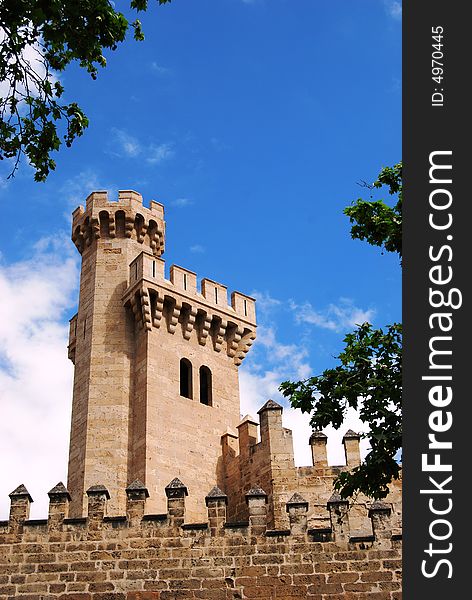 Tower of the medieval castle in palma de Majorca. Tower of the medieval castle in palma de Majorca