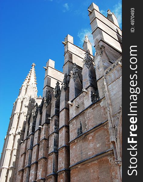 Beautiful ancient gothic Cathedral Le Seu in Palma de Mallorca