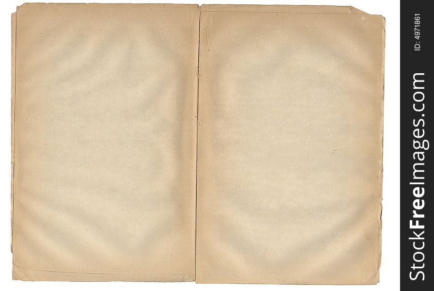 Old Book Open On Both Blank Pages.