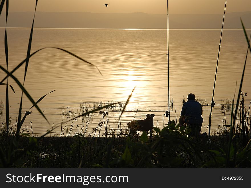 Dawn On Coast Of Lake