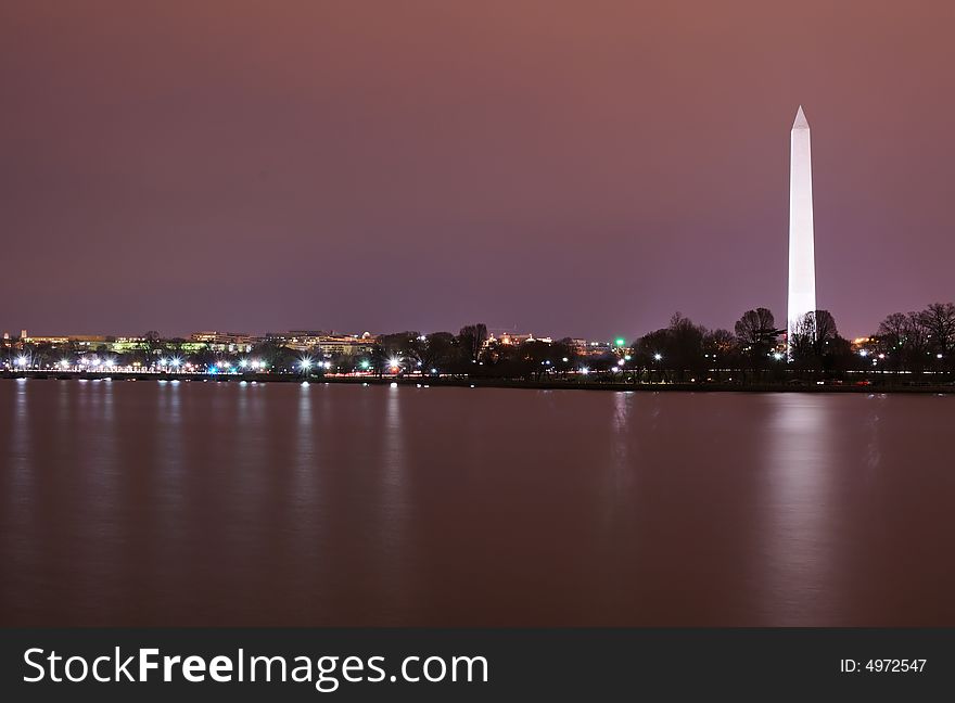 The washington monument from the tidal basin