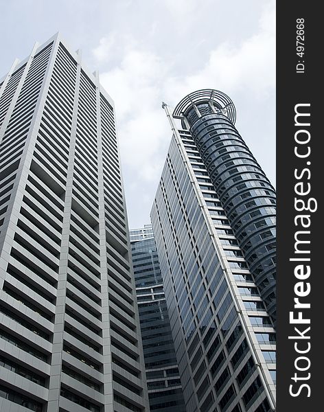 High-rise buildings in the financial district of Singapore. High-rise buildings in the financial district of Singapore