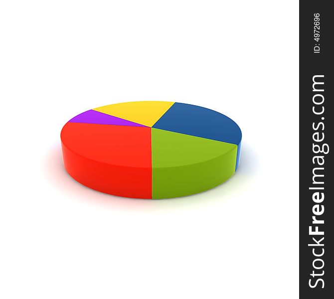 Statistics - 3d isolated multicolor diagram. Statistics - 3d isolated multicolor diagram