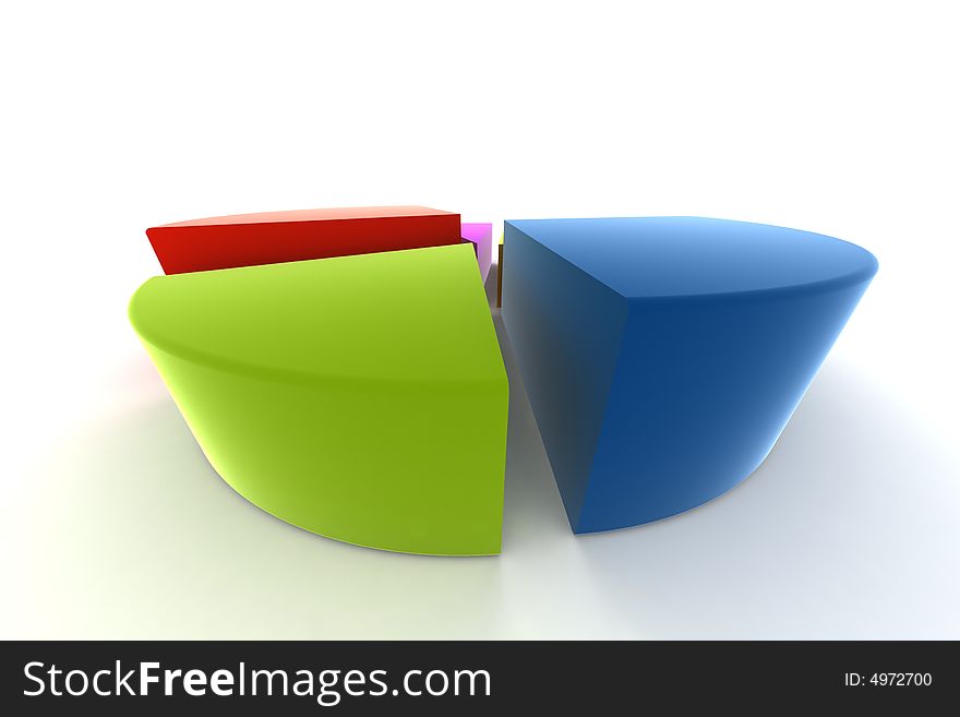 Statistics - 3d isolated multicolor diagram. Statistics - 3d isolated multicolor diagram