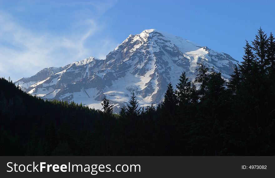 Mount Rainier from Longmire Meadow - Mount Rainier National Park