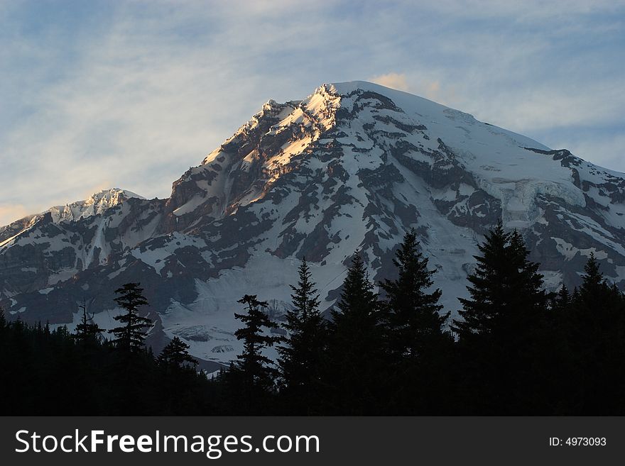 Mount Rainier from Longmire Meadow - Mount Rainier National Park