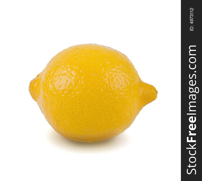 Lemon against a white background with shadows.  Shadowless clipping path is included. Lemon against a white background with shadows.  Shadowless clipping path is included.