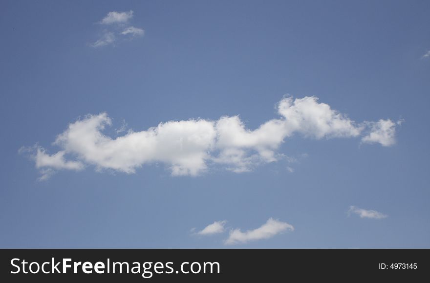 White Clouds in a Deep Blue Sky