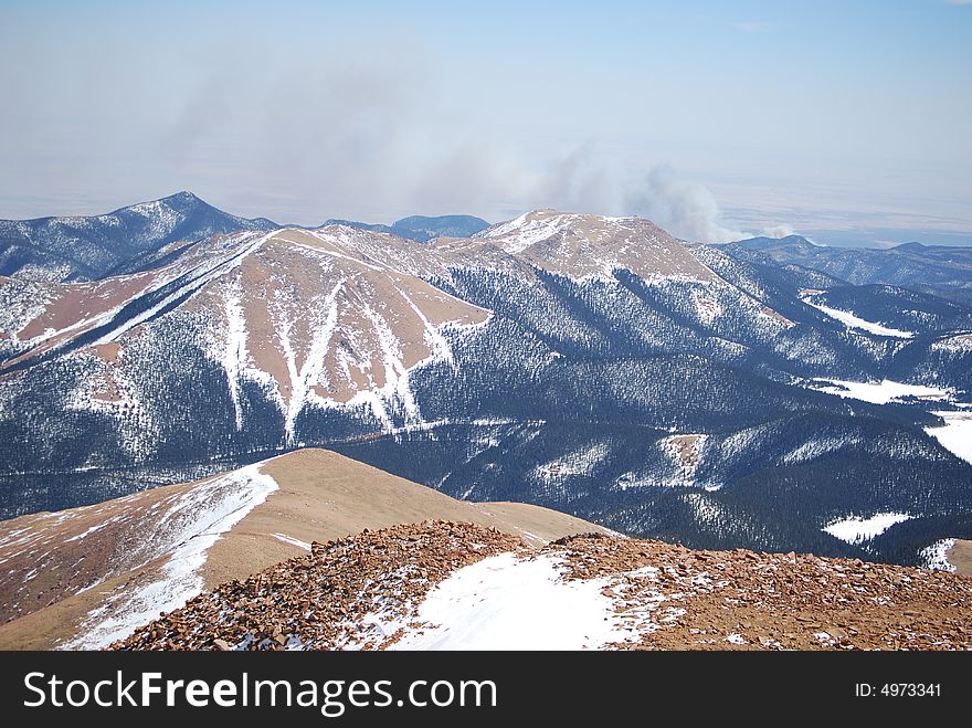 View From Pikes Peak - Fire In The Distance