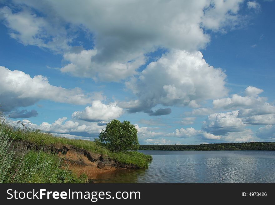 A picturesque view of the Volga river in Tverskaya.