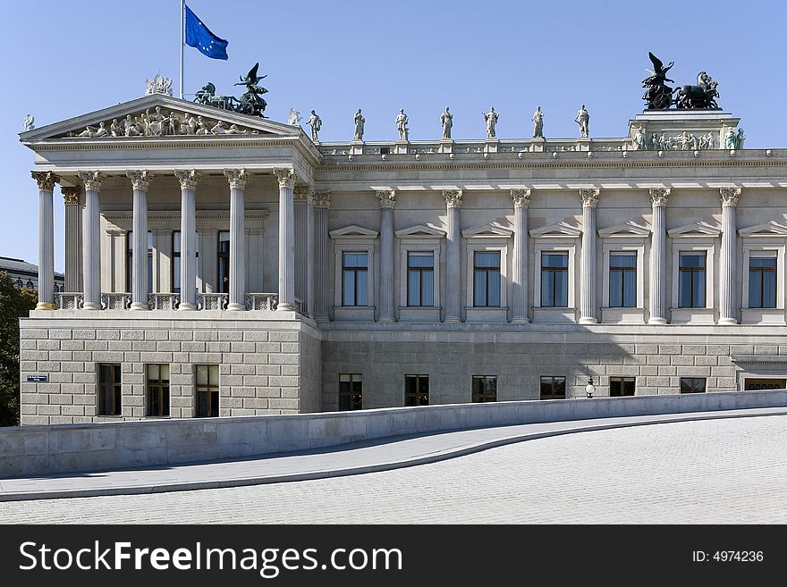 Austrian Parliament, Vienna, is a historic building in the Greek style
