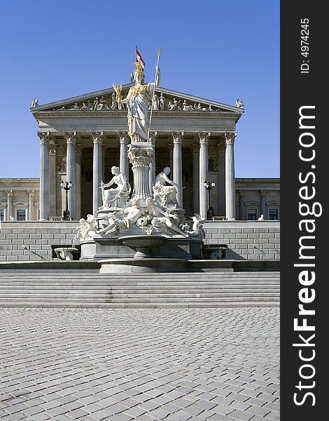 Austrian Parliament, Vienna, is a historic building in the Greek style