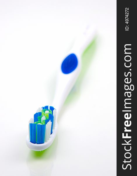 Dental care products isolated against a white background