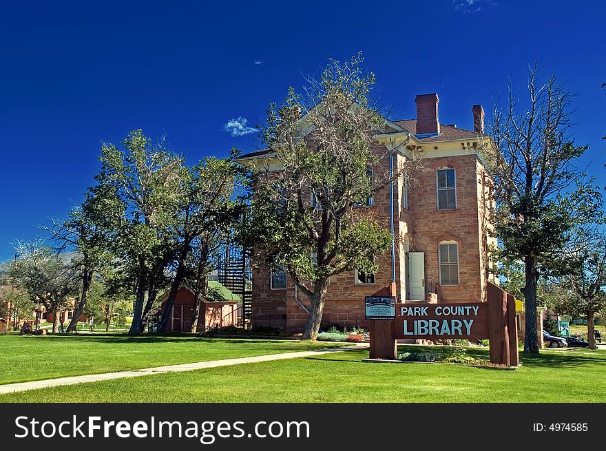 A small town library in Fairplay, Colorado illustrates 1800s architecture in rural America. A small town library in Fairplay, Colorado illustrates 1800s architecture in rural America