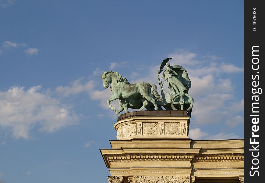 Chariot statue at Budapest city