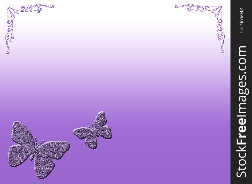 Purple background with two butterflys