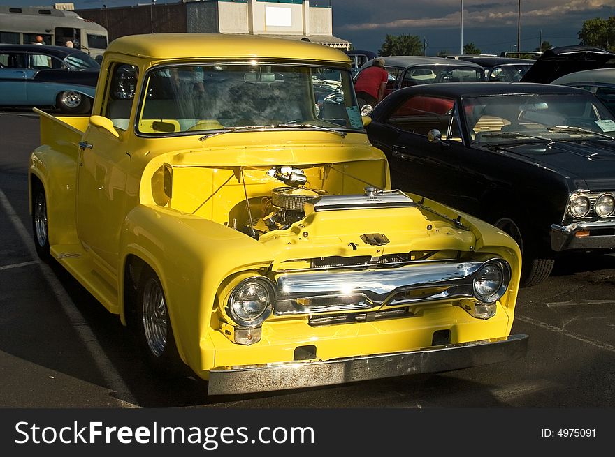 Yellow Hotrod Pickup Truck