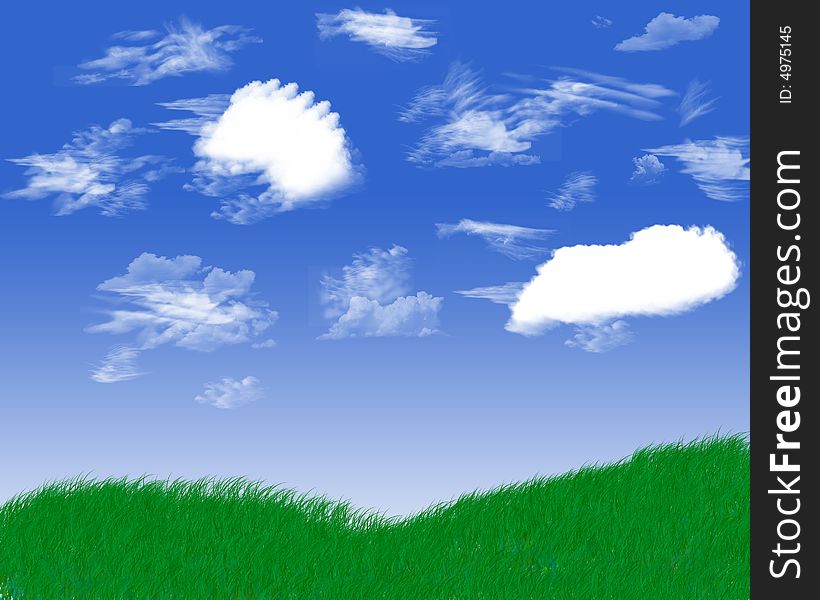 Beauty meadow with blue sky