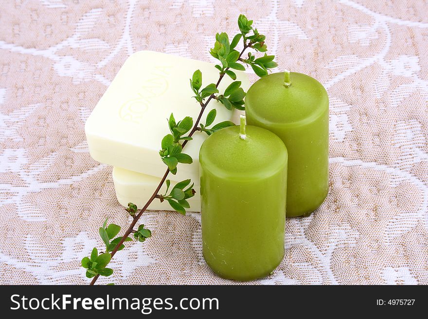 Spring green soap and leaf aromathetapy. Spring green soap and leaf aromathetapy