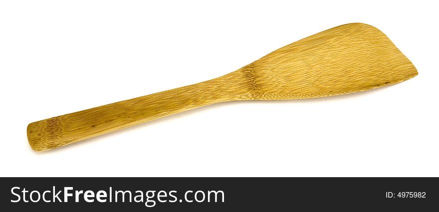 Wooden Spatula Spoon Isolated on White