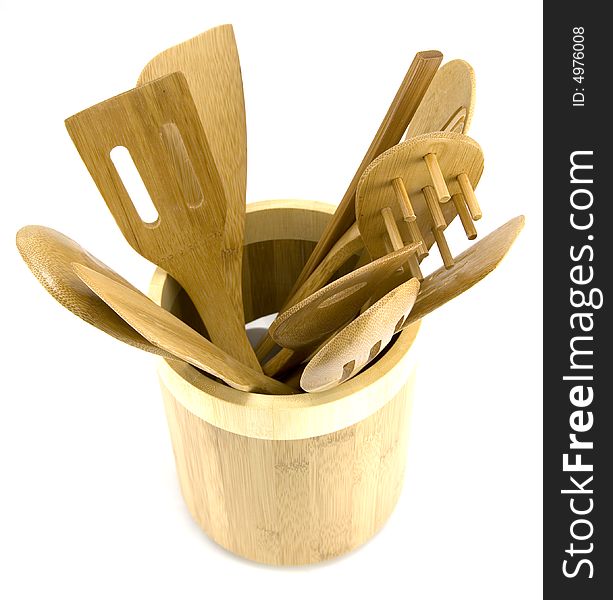 Bowl Of Wooden Utensils