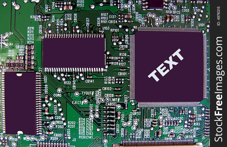 Computer circuit board good place for Text